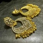 New! Ethnic Gold Earrings Trendy Women Girl Stylish Pakistani Indian Jewellery Photo 3