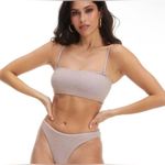 Good American Bikini Top/Bando | Muted Rose Color with Shimmer | Sz M/L - 90’s Photo 15