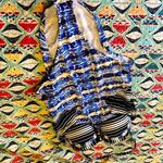 BCBGMAXAZRIA BCBGMaxzria Blue Snakeskin One-Piece Swimsuit Photo 0