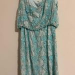 Alice + Olivia  Sequin beaded turquoise aqua mini floral beaded lace dress Photo 3