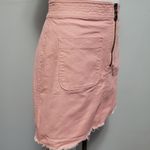 Madewell  pink denim zip aline mini skirt size 4 Photo 2