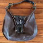 Chi Boho Brown Leather with Snake Skin Handle And Magnetic Snake Skin Closure. Photo 15