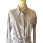 Saylor - Striped Long Sleeve Preppy Tie-Waist Shirt Dress Sz S Photo 2