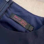 Dress Tells navy cap sleeve retro 50’s vibe fit & flare midi dress size large Photo 6