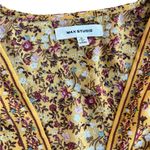 Max Studio  Yellow Floral Blouse with tie belt Photo 1