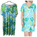 Ruby Rd NWT  V Neck Short Sleeve Swing Hawaiian Floral Print Dress Size Small Photo 1