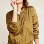 Anthropologie  Maeve Golden Tan Silky Bomber Jacket Women’s Size Small S Photo 0