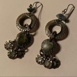 925 Silver Green Shimmer Enamel Dangle Earrings Photo 3