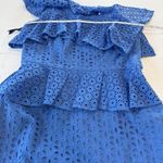 Lilly Pulitzer Blue Josey Floral Eyelet One Shoulder Dress Size 8 Photo 8