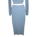 superdown  women's Lena Midi two piece ribbed set size XXS Dusty Blue Photo 2