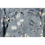 Disney  Parks Jean Jacket Adult XL Oversized Blue Denim Critters Pluto Shacket Photo 10