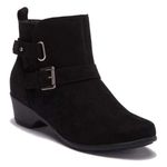 Italian Shoemakers NWT Black Faux Suede Buckle Ankle Boots Booties 10 Photo 0