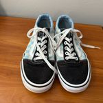 Vans  Old‎ Skool Lace Up Sneaker Blue White Black Checkerboard Suede Toe Skate W8 Photo 3