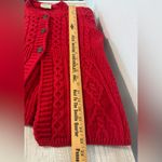 Kilronan Knitwear Red Merino Wool Cable Sweater Made in Ireland Chunky Small Photo 4