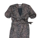 Joie  Zebra Print Jumpsuit XS Wrap Waist Puff Sleeve Chic Boho Party Photo 3