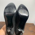 Nina  Women's Solid Leather Almond Toe Slip On Stiletto Heel Pump Black Size 8M Photo 6