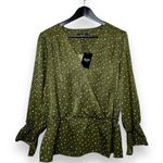 BLANK NYC Oat New York | Long Sleeve Dark Olive Green Print Blouse Photo 10