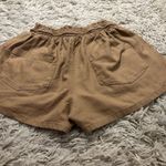 Love Tree Tan Shorts Elastic Waist with Tie Relaxed Fit Size L Photo 4