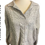 Time and Tru Gray Cable Knit V Photo 0