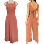 Wilfred Aritzia  Peach Tie Back Wide Leg Crop Jumpsuit Size 2 Photo 1