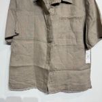 Gold Hawk Light Taupe Linen Short Sleeve Shirt Sz S NWT Tan Photo 3