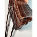 Vintage Eel Skin Hong Kong Shoulder Purse 8x12" Brown Photo 7