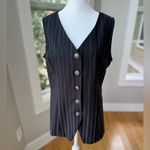 Vintage 90s D.B.Y Black Pinstripe Longline Buckle Back Vest Top Size 13 Photo 9