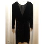 Alfred Angelo  Black Elegant Vintage Sequins, Long Sleeve Dress 9/10 Photo 4