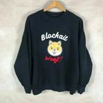 BLOCKAIT Black SHIBA DOG Graphic Sweatshirt Medium Photo 6