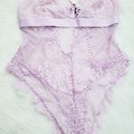 Victoria's Secret Just Sexy Lingerie Pastel Lavender Lace Strappy Bodysuit Photo 2