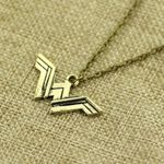 Wonder Woman Logo Gold Pendant Necklace Dainty New Photo 1
