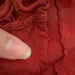 Sundance Women’s embroidered blouse short sleeve vneck burnt orange size small Photo 5