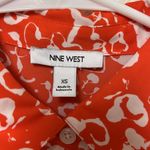 Nine West  Orange and White Tie Front Blouse Size XS Photo 7