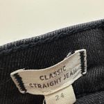 Madewell Classic Straight Jeans Lunar Wash Black High Rise Stretch Denim US 24 Photo 12