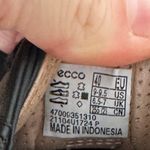 Ecco  Womens Soft 7 Easy Sneakers 9.5 Black Leather Low Top Lace Up Pink Photo 7