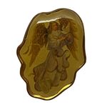 Vintage Angel Pin Religious‎ Guardian Gold Tone Brooch Spiritual Protection Photo 0