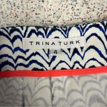 Trina Turk  Blue Ink Wave Corbin Shorts Cotton Stretch Mid Rise Women’s Size 4 Photo 5