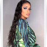 Peppermint bay tropical palm leaves sheer swim coverup Blue Size L Photo 1