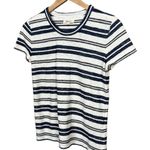 Madewell Navy & White Short Sleeve Hi-Fi Shrunken Tee in Vonda Stripe Sz S Photo 4