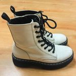 Sincerely Jules White & Black Harley Combat Boots Photo 2