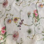 Luisa Ricci Floral, Loose Knit, Cold Shoulder Sweater, White, Pink, Size M Size M Photo 5