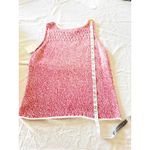 Susan Bristol Women’s XL Pink White Knit Tank Top Sleeveless Scoop Neck Photo 1