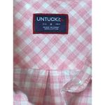 Brand New Untuckit Women's 0 Calina Pink White Long Sleeve Button Down Shirt Top Photo 2