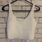 Amazon White Fuzzy Cropped Pajama Tank Top Photo 1