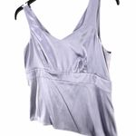 Talbots Vintage  Silk Top Womens 4 Petites Lavender Empire Waist Satin Soft Glam Photo 2