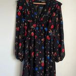The Kooples Paris Black Daydream Flowers Silk Mini Dress Size 0 Photo 1