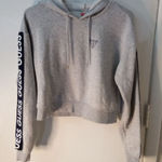 Guess  Spellout Cropped Gray Hoodie S Casual Comfy Skater Bikercore Streetwear Photo 0