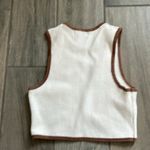 Polka dots and moonbeams contrast trim ribbed tank top Brown Size M Photo 2