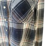 Aeropostale women's M black pink and white long sleeve collared plaid shirt Photo 5