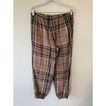 Aerie  women’s gauze plaid shorts size M high waist brown Photo 1